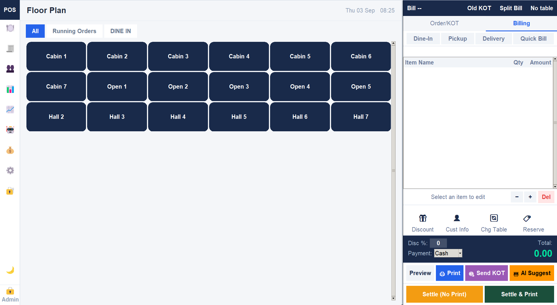 yBill AI Floor Plan & Table Layout