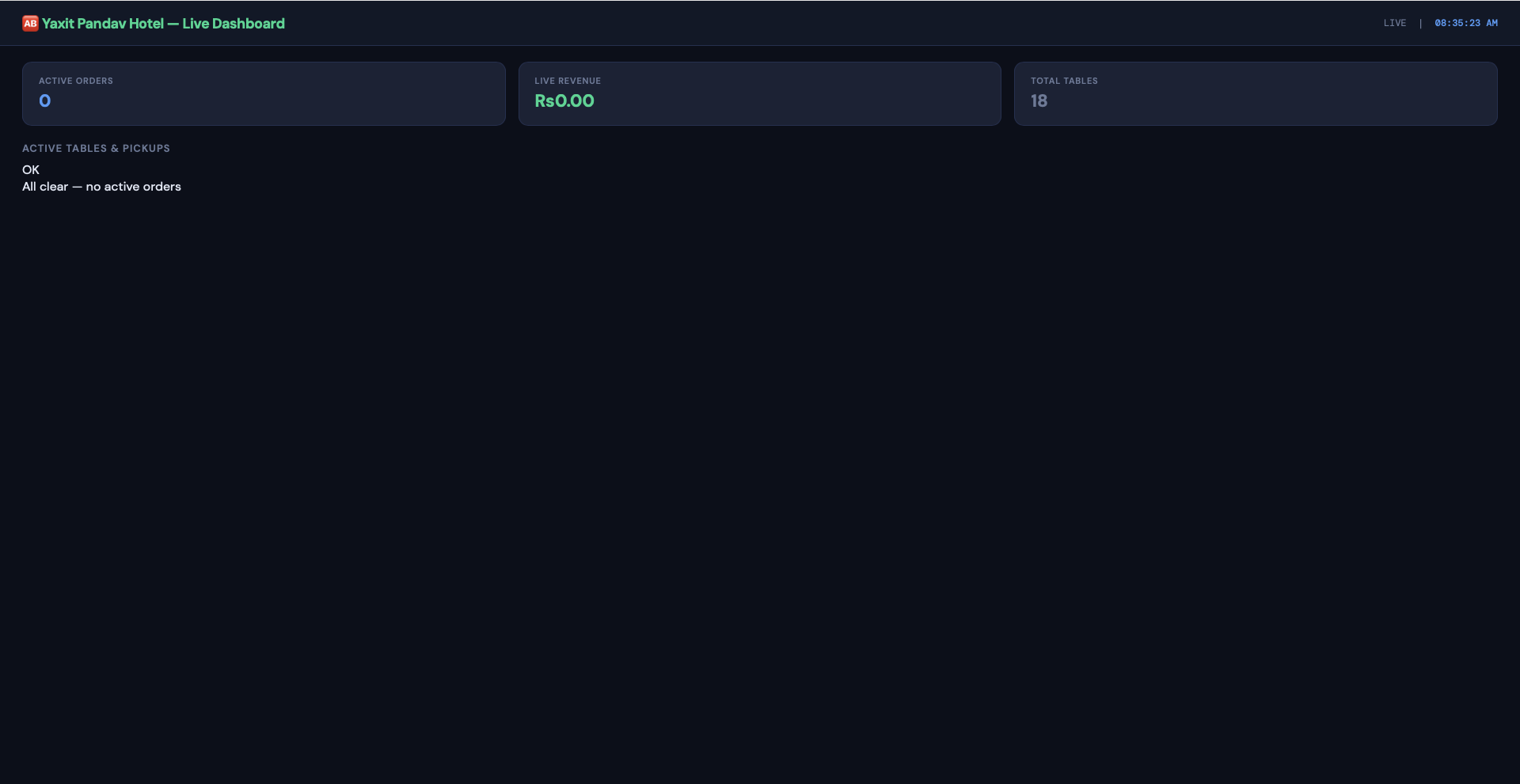 yBill AI Executive Live Orders Dashboard